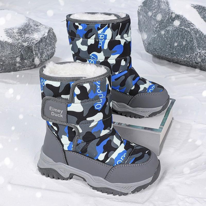Girls' Long Snow Boots with Fleece and Thick Cotton Boots