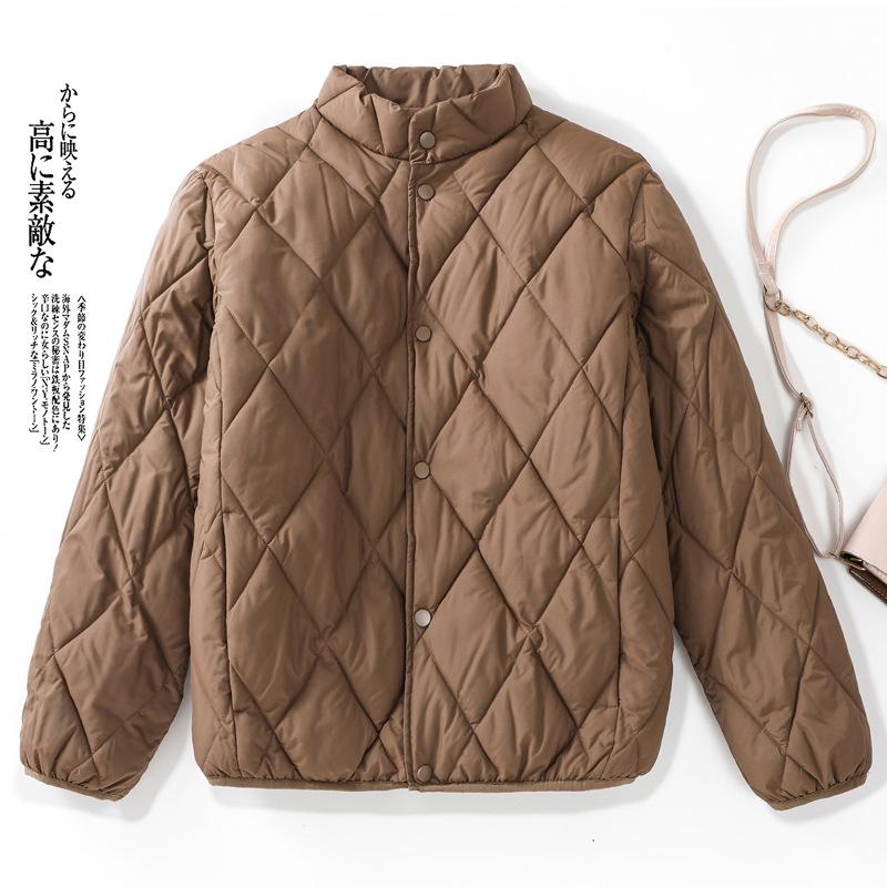 

Новая ветрозащитная легкая утолщенная теплая куртка кэжуал спортивного стиля с высоким воротником-стойкой свободного кроя короткой длины из высококачественной ткани XL темно-коричневого