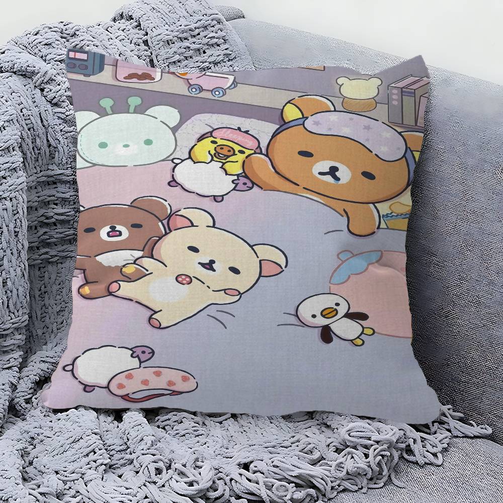 Anime Cute Cartoon RRilakkuma Cushion Cover Car Throw Pillow Case For Sofa Car Christmas Gift xcm xcm