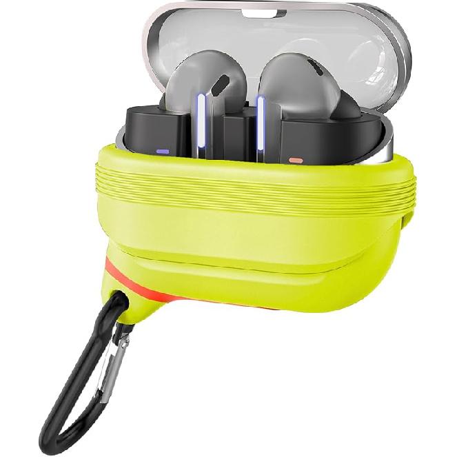 for Galaxy Buds 3 Pro Case & Galaxy Buds 3 Case, Waterproof Premium Silicone Cover with Carabiner, Wireless Charging, Patent Registered, Black