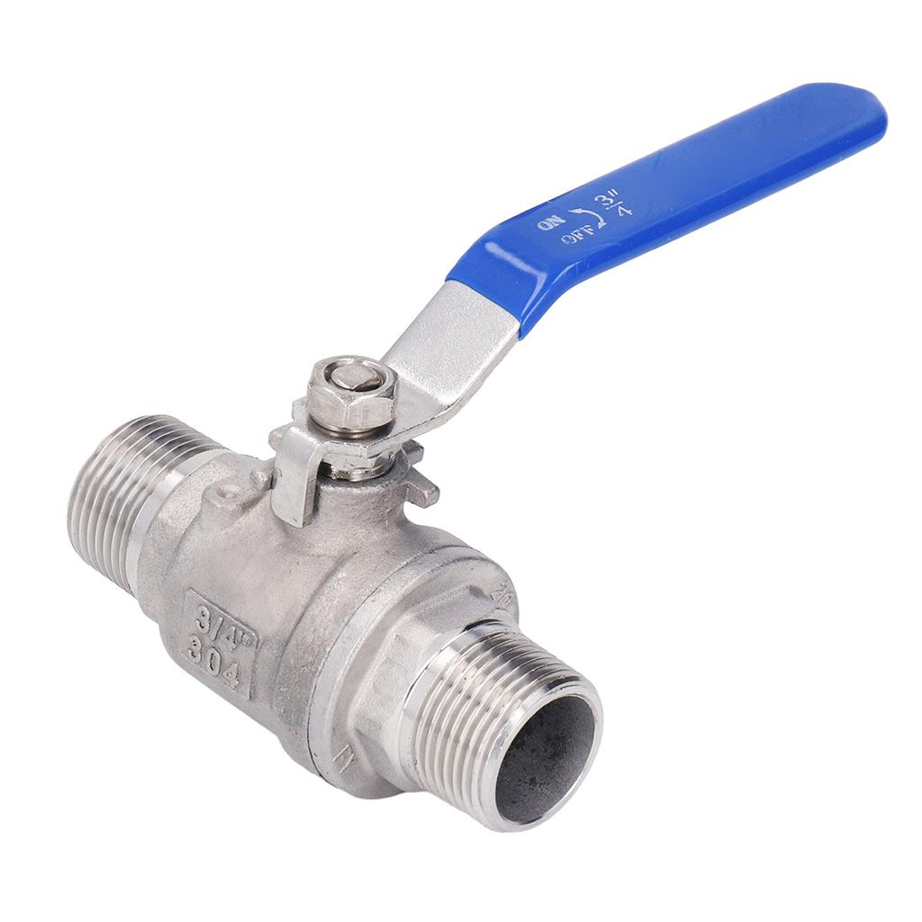 Ball Valve 304 Stainless Steel NPT 3 4in 2 Male Thread Manual Drive Cut Through Plumbing Fittings