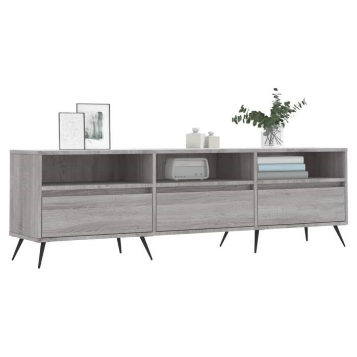 VidaXL Meuble TV sonoma gris 150x30x44,5 cm bois d'ingénierie 831258