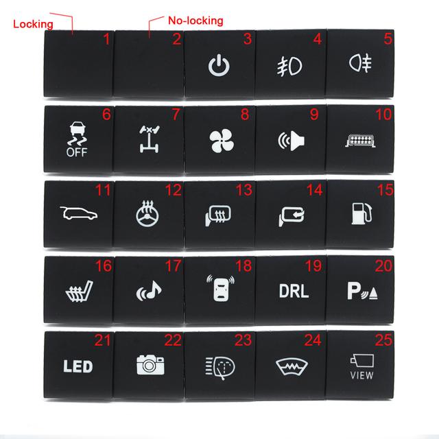 Car LED DRL Light Packing Radar Power On Off Camera Mirror Heating Exhaust Switch Button For VW Golf 6 Jetta 5 MK5 EOS Scirocco