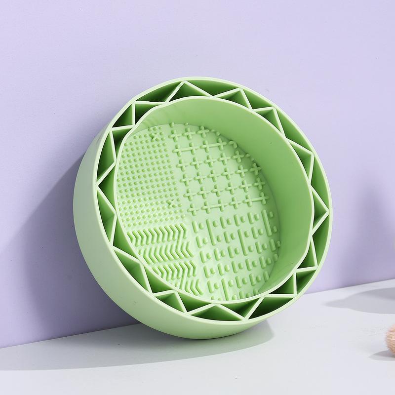 Ciotola per Pulizia Pennelli da Trucco Strumento per Pulizia Beauty Blender Set di Contenitori Spugnetta per Polvere Piatto Asciugatura in Silicone per Pulizia a Secco