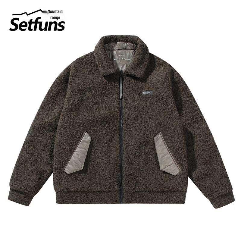 Unisex Reversible Outdoor Lamb Fleece Waterproof Jacket S