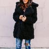 Dámský teplý kabát/bunda z umělé kožešiny, jednobarevný, dlouhý, silný kardigan, svrchní oděv