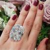 Large Cubic Zirconia Square Luxury Women Finger Ring Proposal Wedding Jewelry