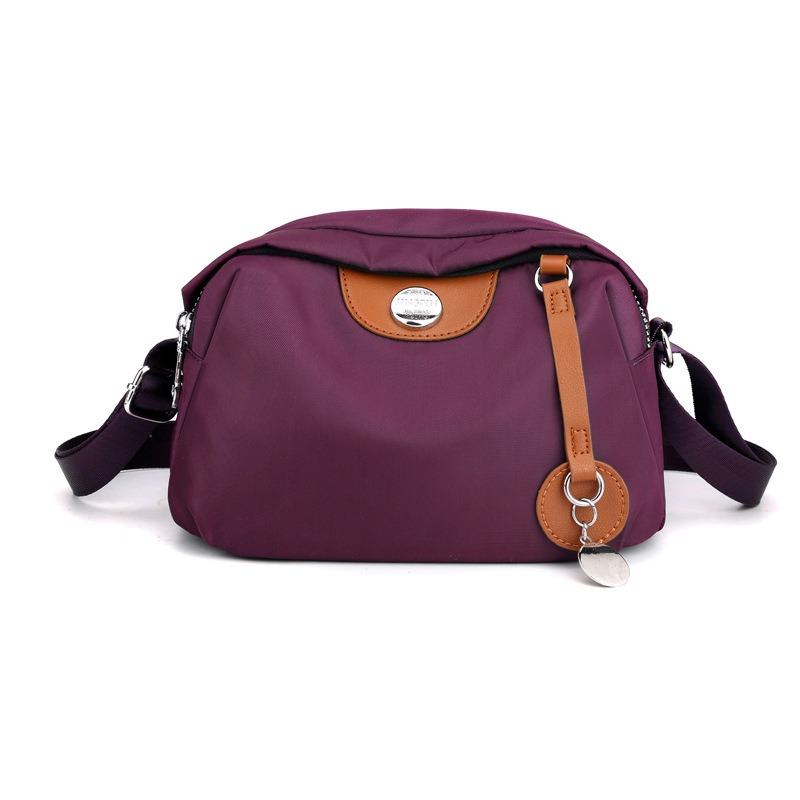 New Women Nylon Shoulder Bag Minimalist Color-Block Large Capacity Crossbody Bag Casual Lightweight Middle-Aged Mom Bag
