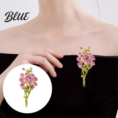 Three-dimensional Flower Pin Mother Day Brooch 3D Enamel Rose Bouquet