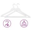Cintres antidérapants - vidaXL - 20 pcs - Bois dur - Blanc - Crochet rotatif 360°