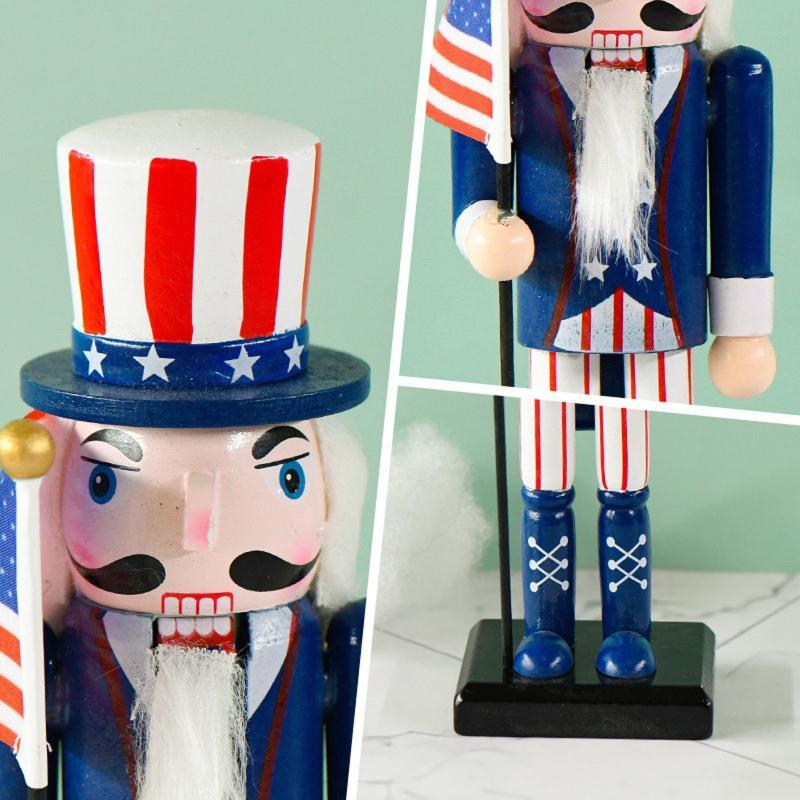 Christmas Wood Nutcracker Soldier Ornament 25cm Bar Bookshelf Party Decoration