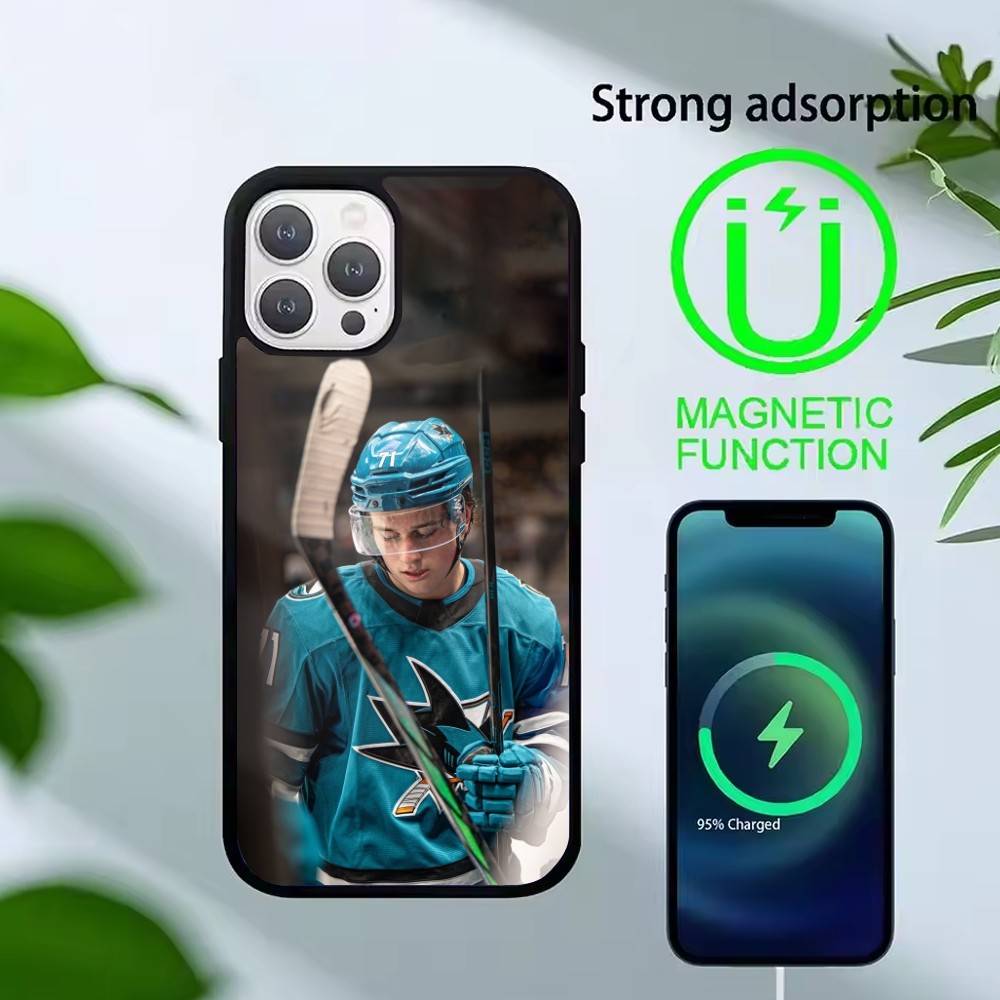 

Sharks Macklin Celebrini Phone Case For iPhone 17,16,15,14,13,Pro,Max,Plus,Magnetic For Magsafe Wireless Charging iPhone15