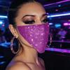 Rhinestone Eye Mask Sparkly Face Mask, Glitter Crystal Masquerade Bling Half Gorgeous Carnival Wear Covers for Women Halloween Costume Party