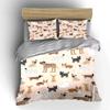Cute Dog Pattern Three-Piece Set Bedding Set with 1 Duvet Cover 2 Pillowcases Single Double King Queen Gift
