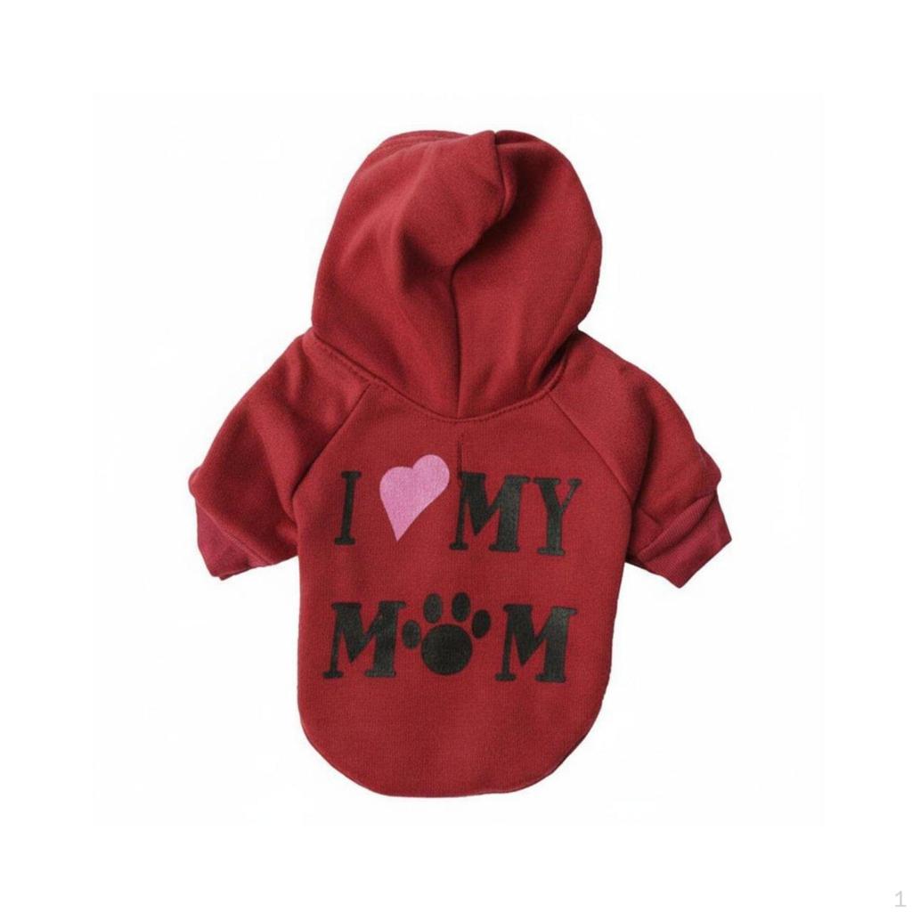Dog Hoodie Warm Hooded Sweater Machine Washable Fleece Pet Pullover for Dogs, Young Cold