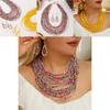 Geometric Glass Beaded Necklace And Earring Set For Women With Multi Layer Design For Fashion Accessories
