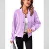 Giacche da Donna Casual a Maniche Lunghe con Colletto da Baseball e Chiusura Frontale con Bottoni Cappotti