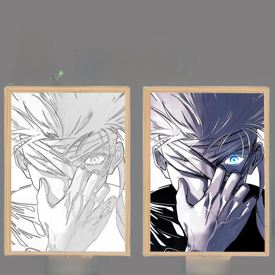 

Gojo Satoru Jujutsu Kaisen Luminous Anime Sketch Decorative Night Light ABS black 21*16.5 [rechargeable]