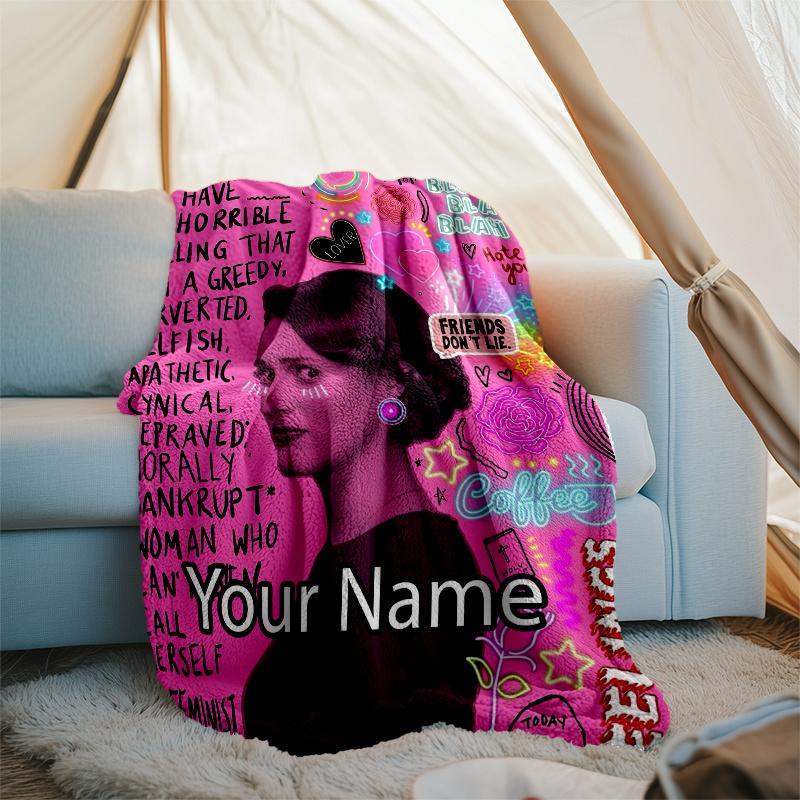 Custom Name Fleabag Theme Printed Blanket - Perfect for Couch, Bed, Travel & Outdoor Use | Machine Washable, Cozy & Durable.