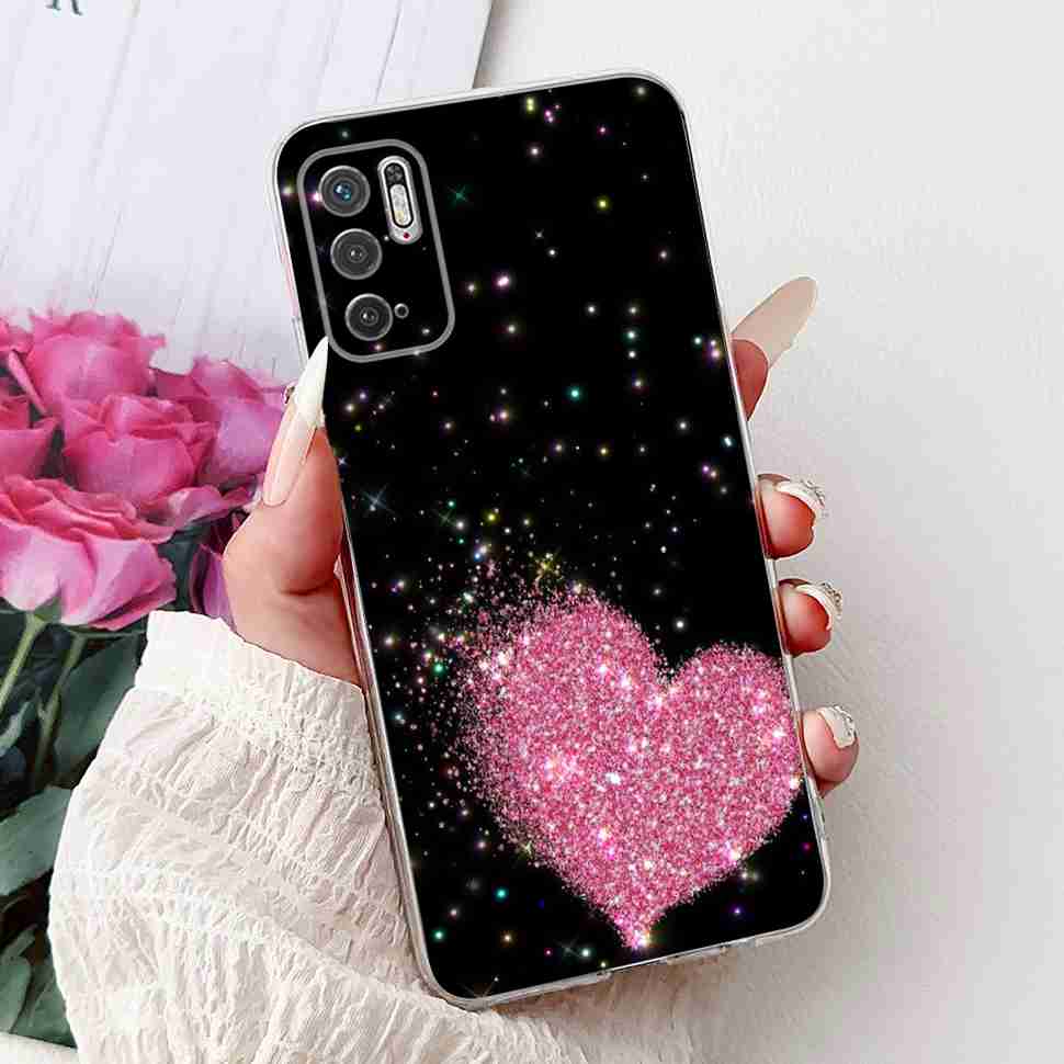 For Redmi Note 10 5G Case Fashion Rose Bow Soft Silicone TPU Back Cover For Xiaomi POCO M3 Pro 5G 6.5" Shockproof Phone Cases