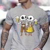 Skeleton Couple Drinking Beer Print T-shirts Beer Lover Essential Summer Clothes Skull Cheers Beers Print Fashion Mens T-shirt