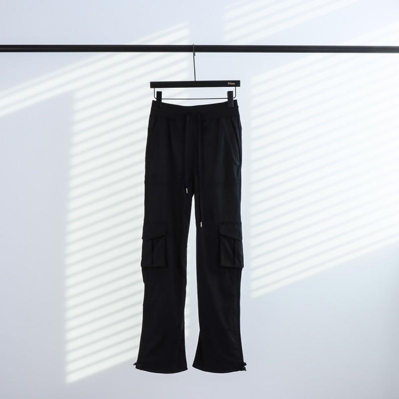 LU Womens Cargo Pants Loose Fit Mid Rise Pockets Yoga Long Trousers