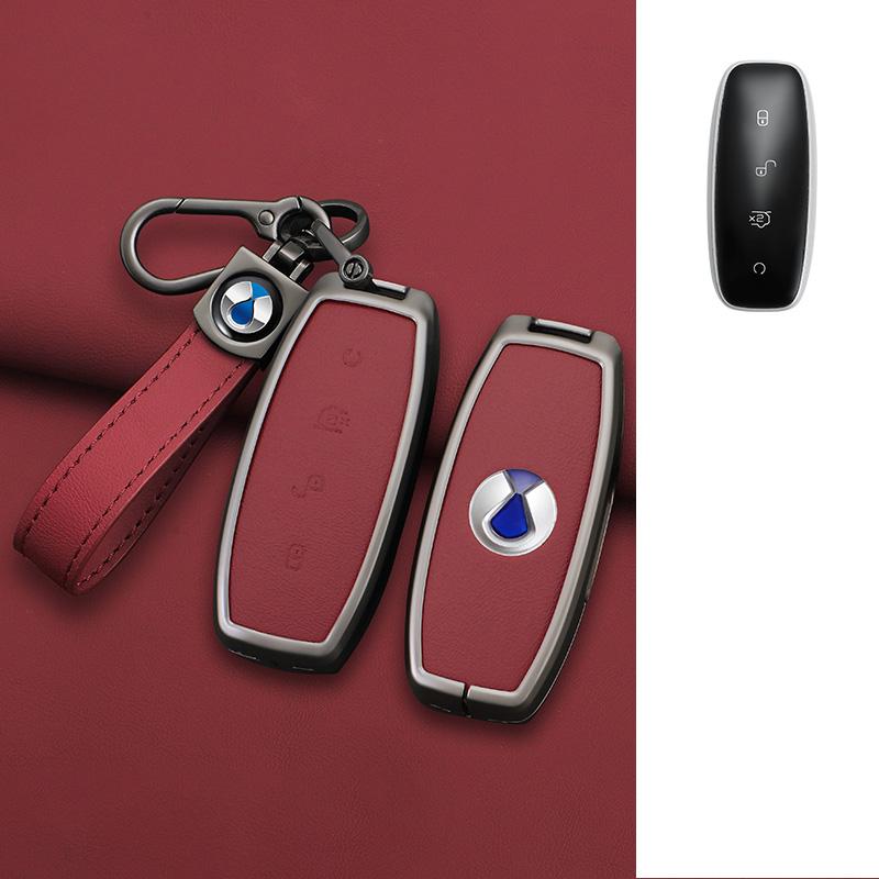 

Car Remote Key Case Cover Holder Shell For Denza D9 Dm-I Ev N7 N8 X Zinc Alloy Leather Protector Keychain Accessories