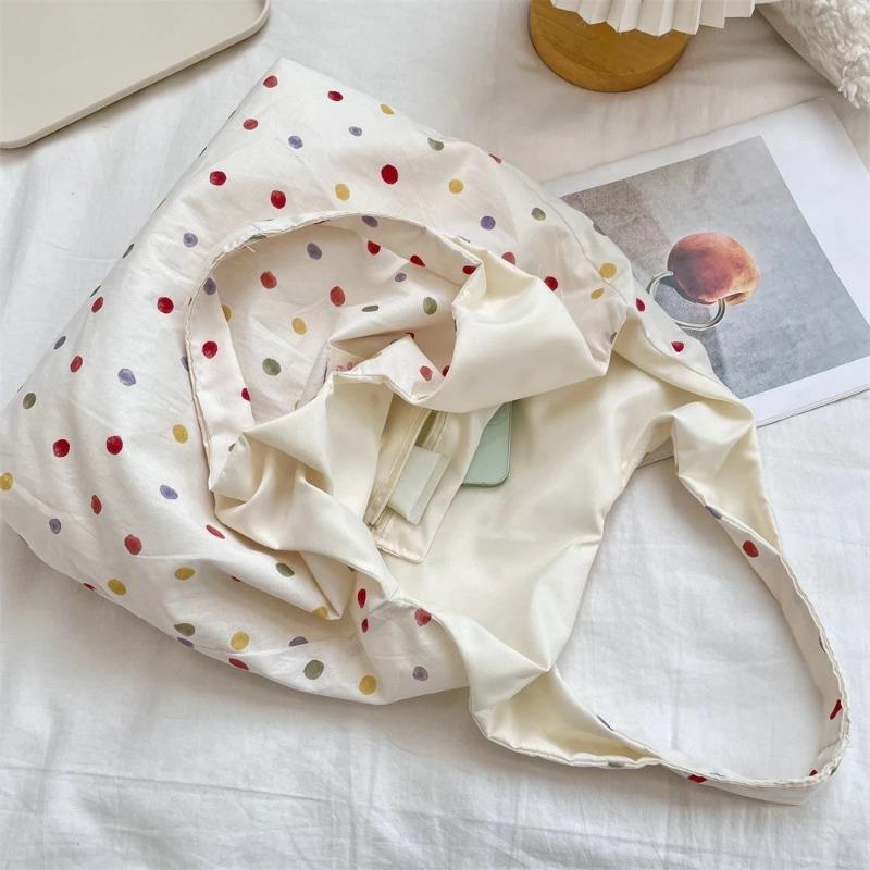 New Beach Tote Bag Fashion Women Summer Large Capacity Dots Shoulder Bag Tote Handbag Shopping Shoulder Bags