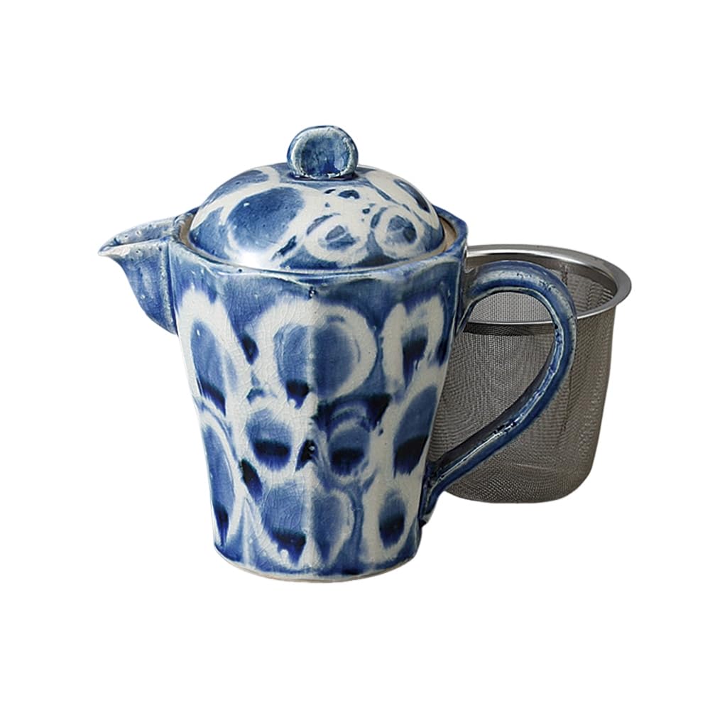 Ale-net 270cc Balloon Teapot (with Tea Strainer) - Mino Ware Porcelain, Made In Japan, Stylish