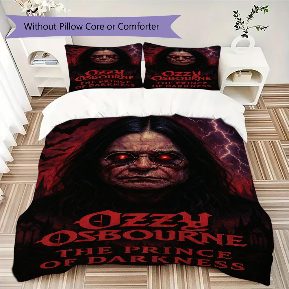Set Copripiumino con Fantasia Ozzy Osbourne Copripiumino Federa Decorazione per la Casa Regalo di Compleanno (1 * copripiumino + 2 * federe senza imbottitura)74