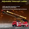 1:50 Water Tank Aerial Ladder Fire Truck Model Toys Alloy Diecast Miniature Engineering Vehicle Sound Light Pull Back Boys Gifts