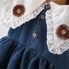 Sommer Mädchen Jeanskleid Baby Blume Kurzärmeliges Jeanskleid Kinderbekleidung Kinderkleid