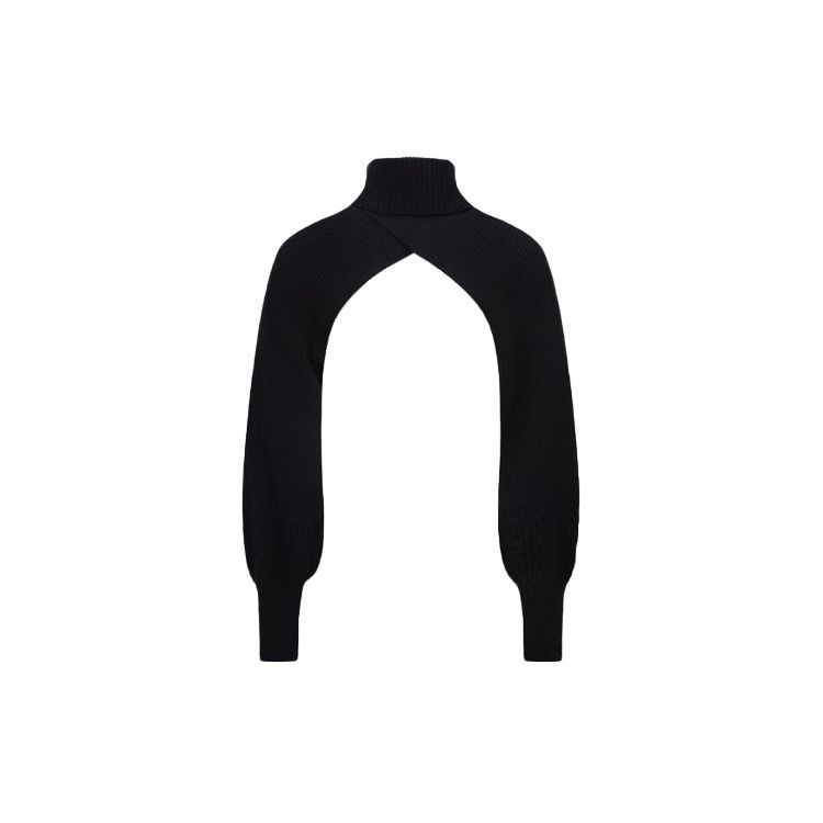 Evisu Kuro Turtleneck Knitted Sleeve Sweater Women sweater Black 2EAGNW1CN480FFWX