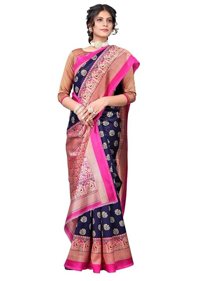 TreegoArt Fashion Women's Art Silk Occasion Wear Prnited Saree With Unstitched Blouse Piece - Pack Of 1