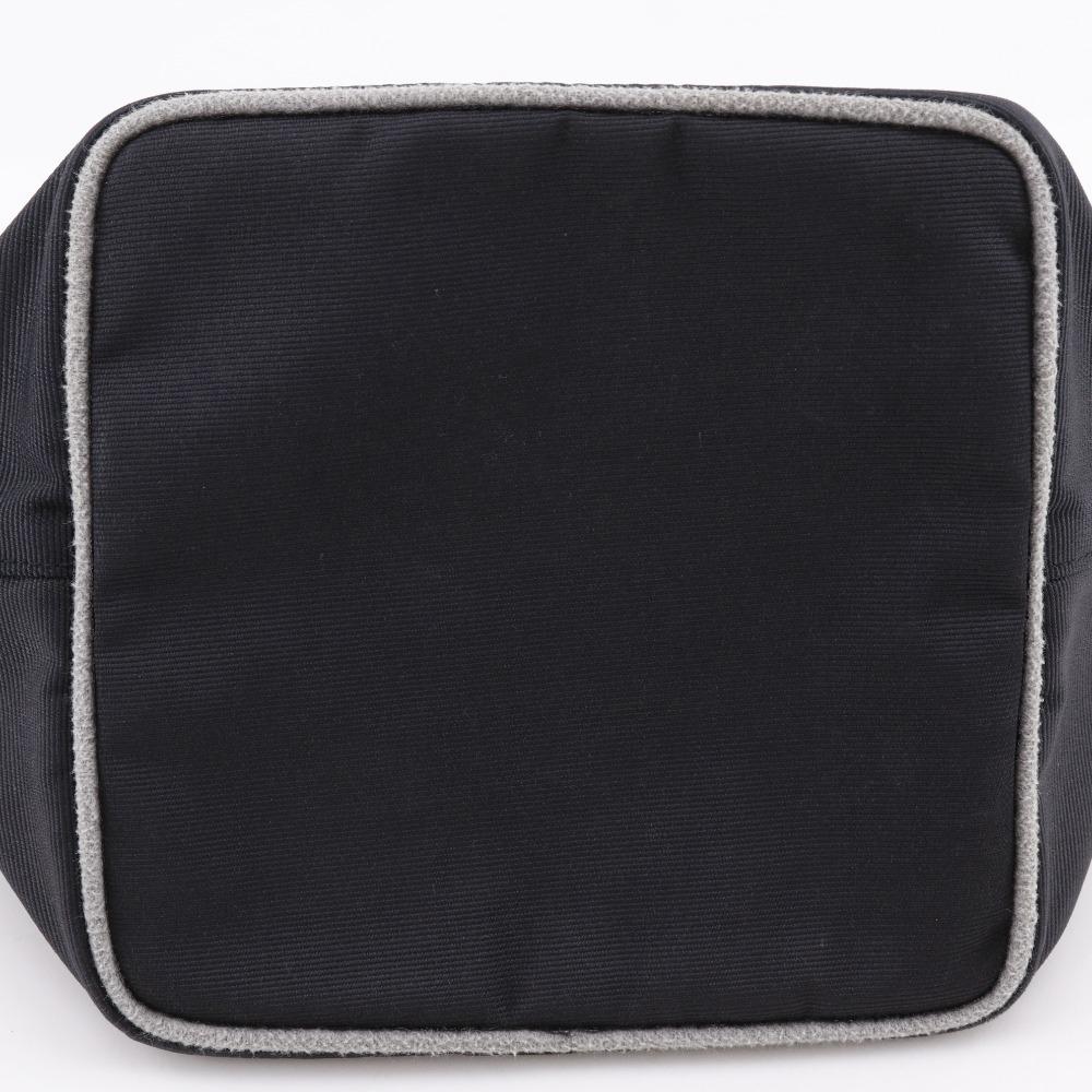 Fendi Logo Handbag One Handle Black Nylon Canvas Women Used