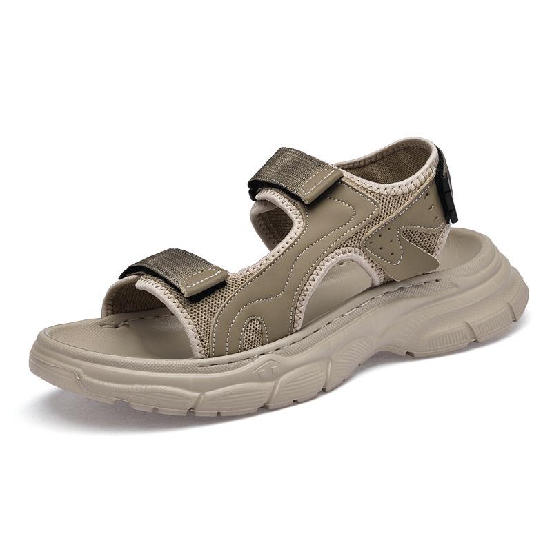 

Men s shoes summer sandals slip-on Velcro outdoor beach shoes open-toe casual sneakers webbing sandals men 45 хаки