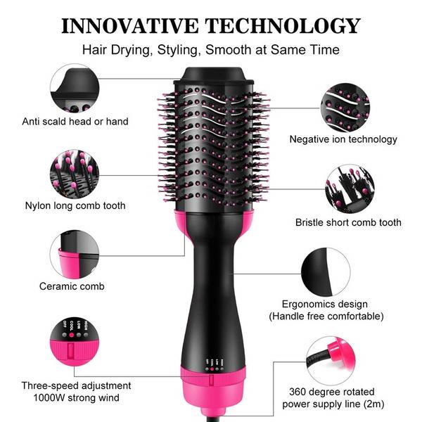 Cepillo secador de pelo - Características Ceramic Heated One Step Hair  Styler and Volumizer - 4 en 1 Cepillo de aire Blowout más rápido comprar a  buen precio — entrega gratuita, reseñas reales con fotos — Joom