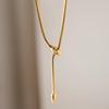Titanium Steel Non-fading Design Sense Snake Zircon Necklace Female Collarbone Chain Snake Bone Neck Chain Retro Premium