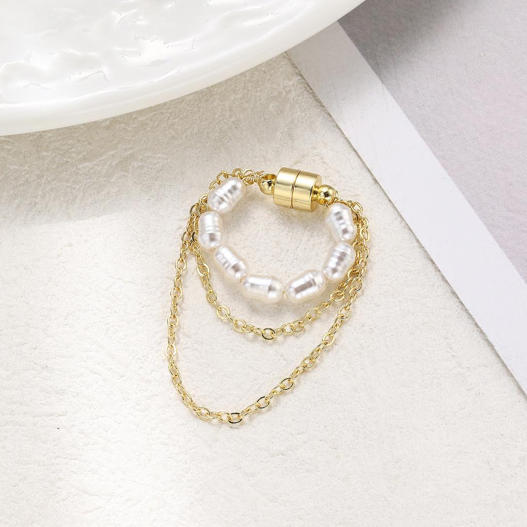 Magnet Pearl Tassel Ear Clip Trendy High-End No Ear Hole Ear Clip Personalized Fashionable Women's Chain Ear Bone Clip Jewelry