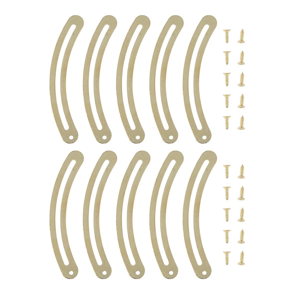 10Pcs Antique Lid Support Hinges Gold Stays Hardware Support Positioning Furniture Door Kitchen Cupboard Box Decor With Screws