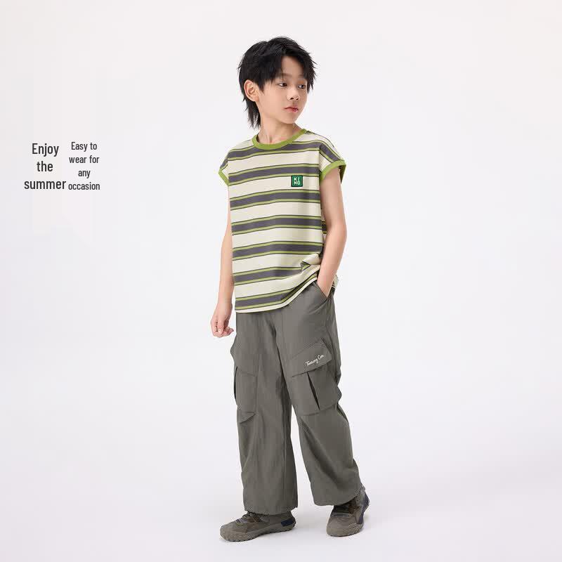 Boys' Striped Round Neck Tank Top