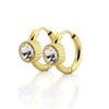 Neue Ankunfts-Trends 18K Gold Plated Edelstahl Schmuck Trendige Klassische Runde Zirkonia & Geometrische Creolen