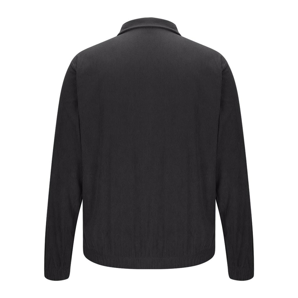 Pánská ležérní manšestrová bunda na zip, jednobarevná lehká retro bunda s kapsami.