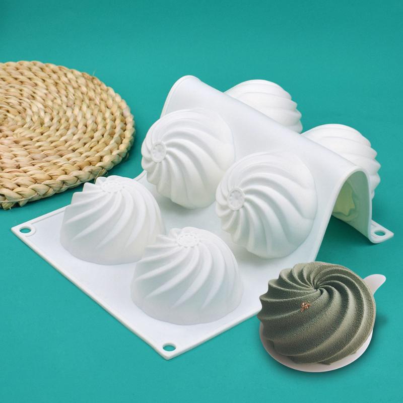 6 Cavity Spiral Diamond Cactus Texture Silicone Cake Molds Mousse Dessert Baking Tools Soap Mould Diy Candle Mold Kitchen