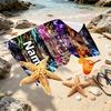 Personalisierbares Strandtuch mit Demon Slayer Aufdruck und individuellem Namen, für Reise, Camping, Strandparty, Heimdekoration, Geburtstagsgeschenk für Familie & Freunde