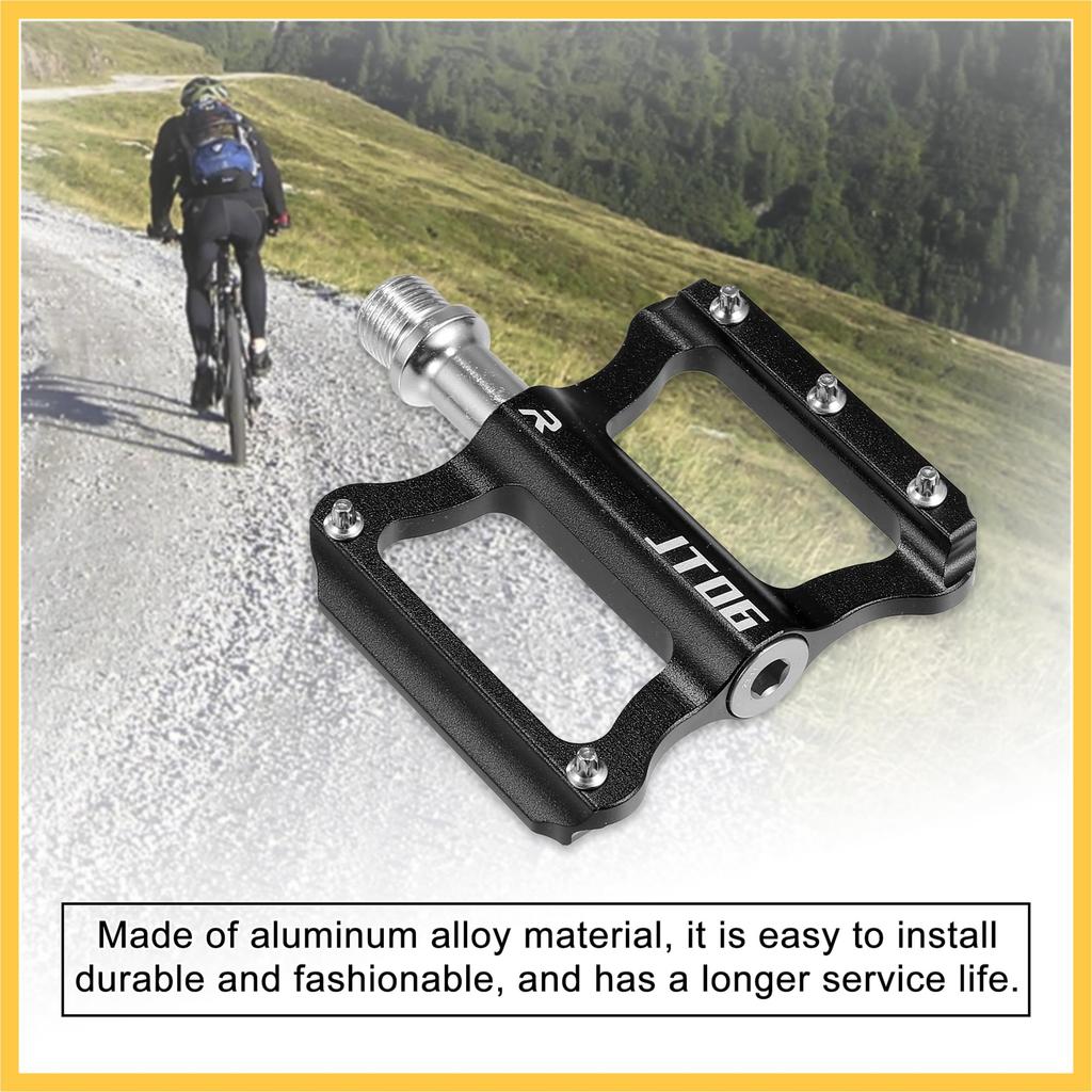 BULLSPANN Aluminum Alloy Rear Foot Flat Universal Compatible with Bicycle Replacement Accessories Pegs, Pedals, Footrests, Replacement, Black, 9/16"