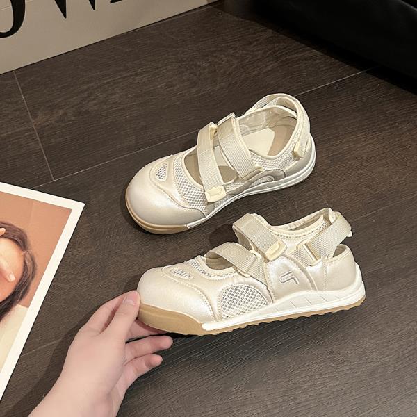 

Fashion Female Sandal Comfort Shoes for Women Clogs With Heel 2025 Summer Breathable Girls Fashion Sports New Thick Casual Hook & Loop S 39