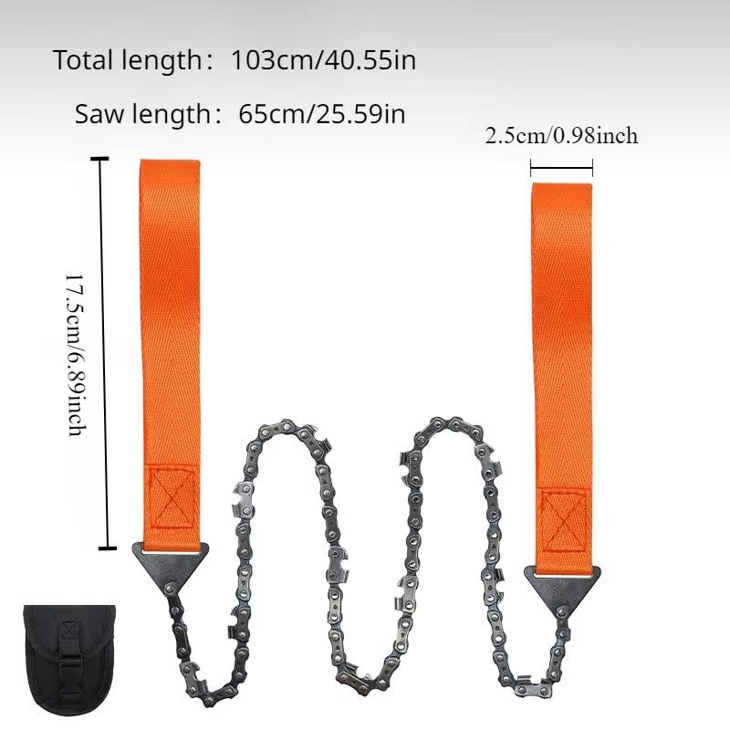 1pc Portable Survival Chain Saw Chainsaws Emergency Camping Hiking Tool Pocket Hand Tool Pouch Outdoor Pocket