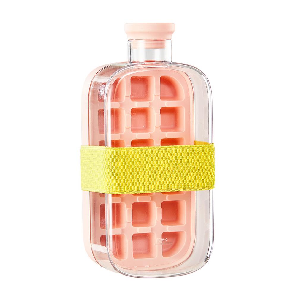 Ice Tray Water Bottle 2 In 1 Leakproof 800ml Ice Cube Maker For Freezer 18 Grids with Push Button Release Easy Clean