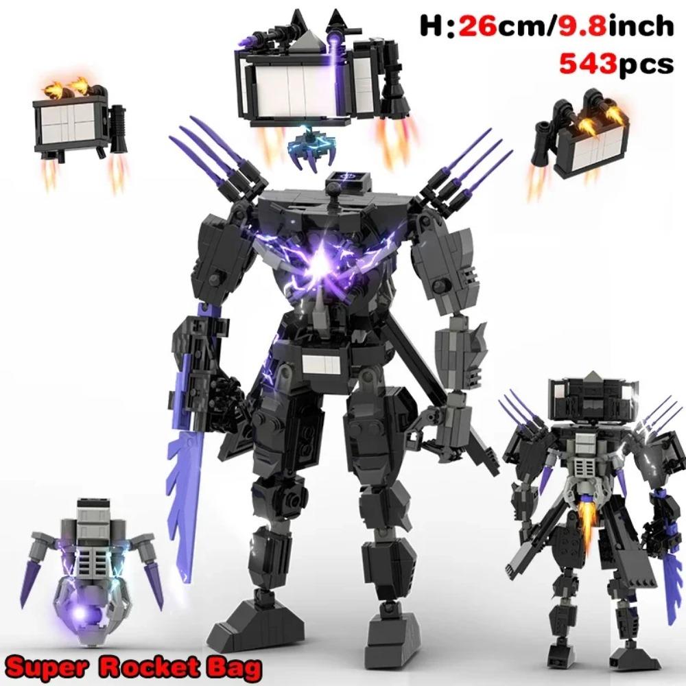 

Skibidi Building Blocks Toys - Cameraman/Titan/Clock King Анимационные фигурки Модель, DIY Сборные кирпичи для мальчиков, девочек, детей, рождение